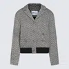 Self-portrait Herringbone Bomber Jacket In Black