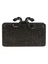 Self-portrait Crystal Box Clutch Bag In Black