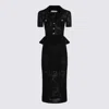 Self-portrait Midi Crochet Dress With Bows In Black