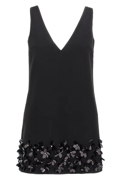 SELF-PORTRAIT SELF PORTRAIT 'BLACK CREPE 3D SEQUIN MINI' DRESS