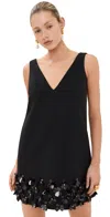 Self-portrait Sequined Crepe Mini Dress In Black
