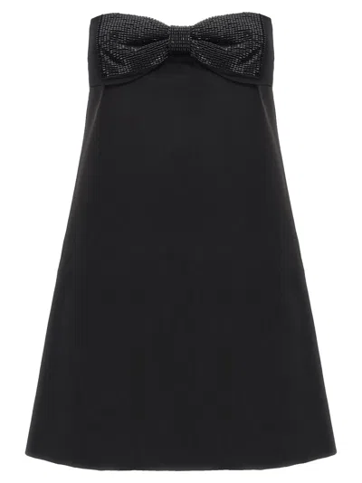 Self-portrait Strapless Mini Dress With Bow In Black