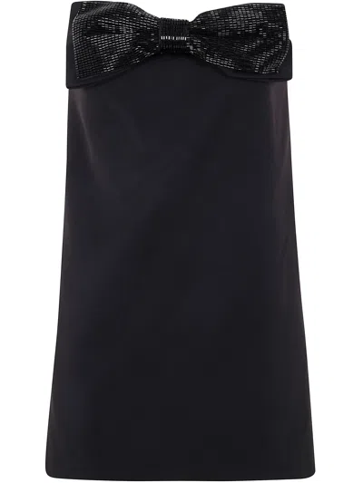 SELF-PORTRAIT SELF-PORTRAIT BLACK CREPE BANDEAU MINI DRESS