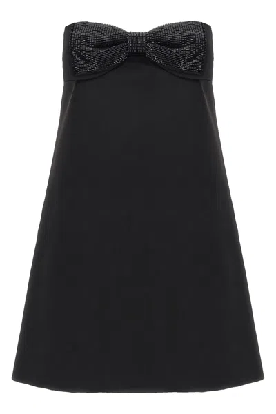 SELF-PORTRAIT SELF PORTRAIT 'BLACK CREPE BANDEAU MINI' DRESS