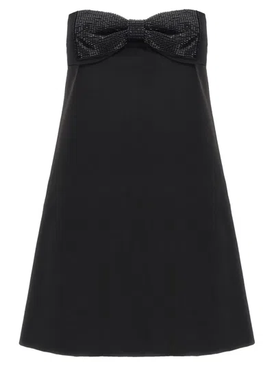 SELF-PORTRAIT SELF-PORTRAIT 'BLACK CREPE BANDEAU MINI' DRESS
