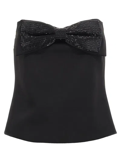SELF-PORTRAIT SELF-PORTRAIT 'BLACK CREPE BANDEAU' TOP