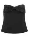 Self-portrait Strapless Top With Bow In Black