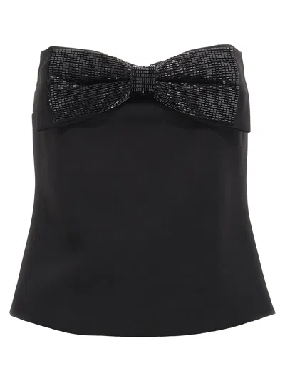 SELF-PORTRAIT SELF PORTRAIT 'BLACK CREPE BANDEAU' TOP