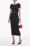 Self-portrait Midi Crepe Dress With Jewel Buttons