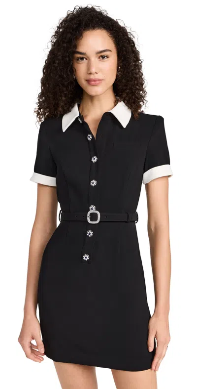 Self-portrait Self Portrait Women's Crepe Mini Dress With Belt In Black