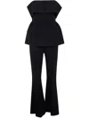 Self-portrait Black Crepe Off Shoulder Jumpsuit Black