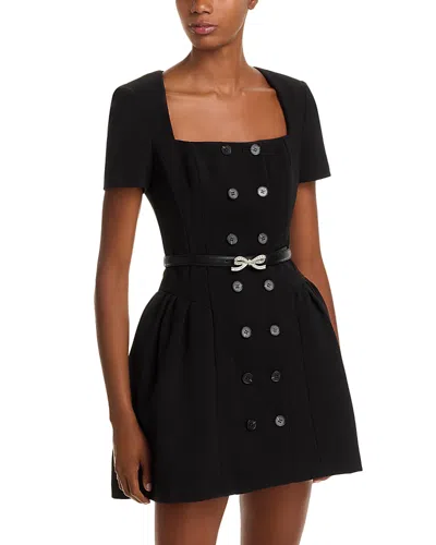 SELF-PORTRAIT SELF-PORTRAIT BLACK CREPE SHORT SLEEVE MINI DRESS