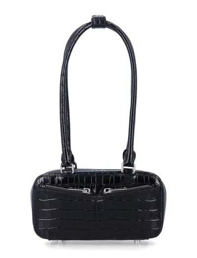 Self-portrait Black Croc Mini Bag