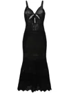 SELF-PORTRAIT SELF-PORTRAIT BLACK CROCHET CUT OUT MIDI DRESS CLOTHING