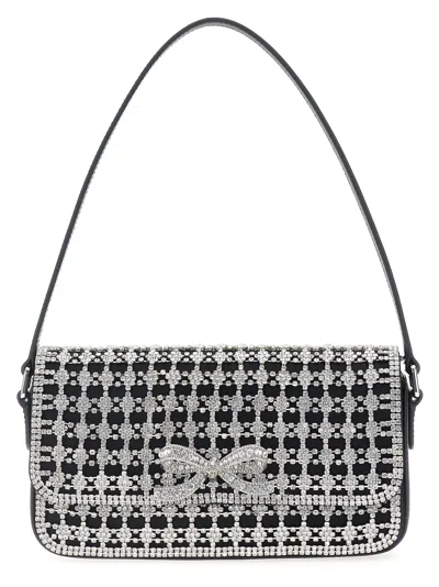 SELF-PORTRAIT BLACK CRYSTAL BAGUETTE SHOULDER BAG