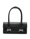 Self-portrait Black Crystal-bow Shoulder Bag In Black