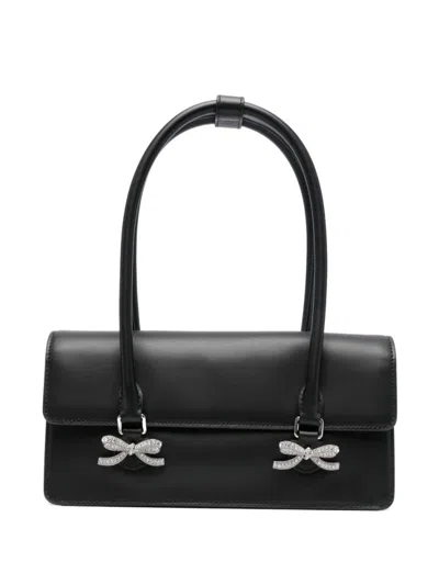 Self-portrait Black Crystal-bow Shoulder Bag