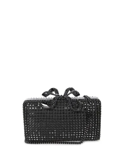 Self-portrait Black Crystal Clutch Bag