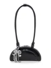 Self-portrait Women Black Leather Mini Shoulder Bag With Charm In Multi