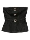 Self-portrait Black Denim Bandeau Top Clothing In Black