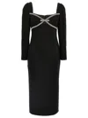Self-portrait Black Diamante Bow Midi Dresses