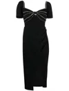 Self-portrait Self Portrait Diamante Bust Midi Dress In Black