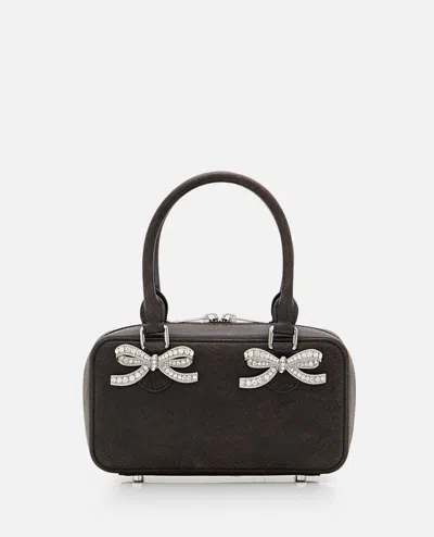 Self-portrait Black Distressed Leather Mini Tote Bag