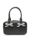 Self-portrait Distressed Black Mini Tote Bag In Black