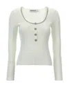 Self-portrait Crystal-embellished Ribbed-knit Top