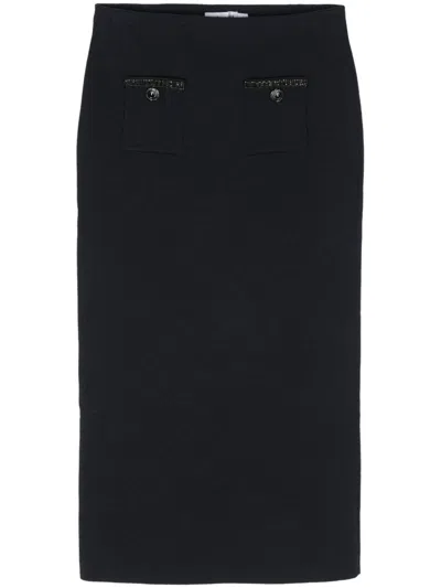 Self-portrait Black Embellished Midi Skirt