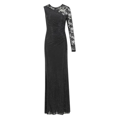 Self-portrait Black Evening Dress With Lace Sleeve