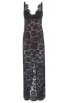 Self-portrait Black Floral Lace Maxi Dress In Multi