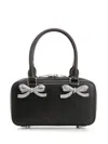 Self-portrait Distressed Black Mini Tote Bag In Black