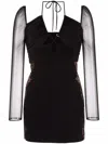 Self-portrait Plain Knitted Hollowed-out Mini Dress