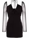 Self-portrait Black Jersey Cut Out Mini Dress Clothing In Black