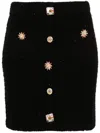 Self-portrait "knitted Mini Skirt With Jewel Buttons In Black