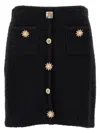 SELF-PORTRAIT BLACK JEWEL BUTTON KNIT MINI SKIRT