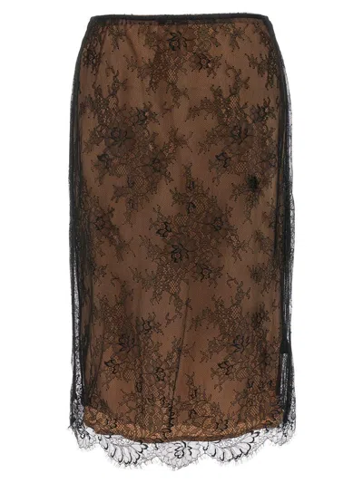 SELF-PORTRAIT SELF-PORTRAIT 'BLACK LACE MIDI' SKIRT