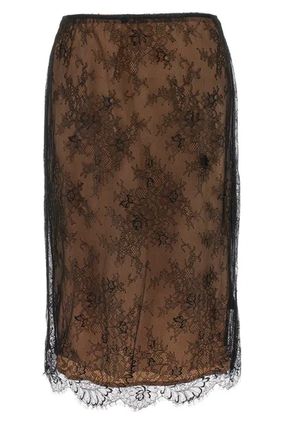SELF-PORTRAIT SELF PORTRAIT 'BLACK LACE MIDI' SKIRT