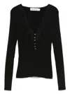 Self-portrait Black Lace Trim Knit Top Tops Black In Black