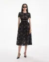 Self-portrait Prairie Guipure Lace Midi Dress In Black