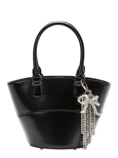 SELF-PORTRAIT BLACK LEATHER CHARM TOTE