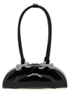 Self-portrait Black Leather Curved Shoulder Bag In Black