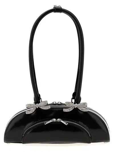 SELF-PORTRAIT SELF-PORTRAIT 'BLACK LEATHER CURVED' SHOULDER BAG