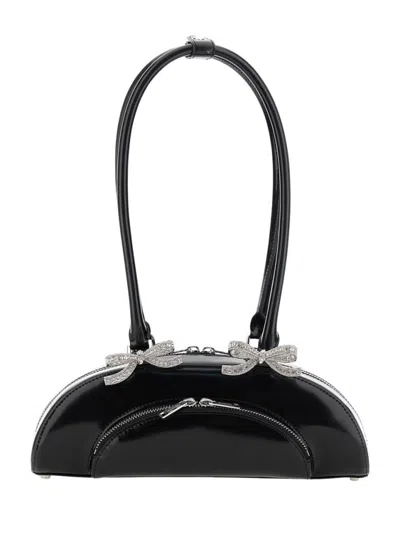 Self-portrait Black Leather Curved Shoulder Bag