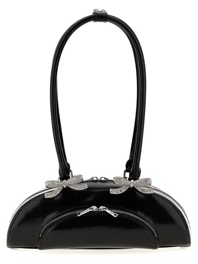 SELF-PORTRAIT SELF-PORTRAIT 'BLACK LEATHER CURVED' SHOULDER BAG
