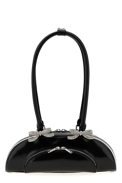 SELF-PORTRAIT SELF PORTRAIT 'BLACK LEATHER CURVED' SHOULDER BAG