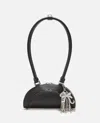 Self-portrait Black Leather Mini Shoulder Bag With Charm