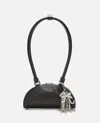 Self-portrait Black Leather Mini Shoulder Bag With Charm
