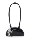 Self-portrait Black Leather Mini Shoulder Bag With Charm